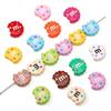 Двусторонние бисквитные шармы Эмаль M Дизайн с подтеками для DIY украшений 2 или 10 шт.