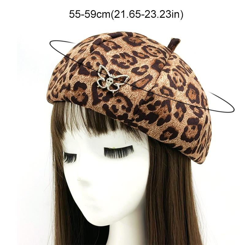 1 шт., модная хлопковая кепка в стиле досуга, универсальная восьмиугольная шляпа с леопардовым принтом, аксессуары в виде бабочки