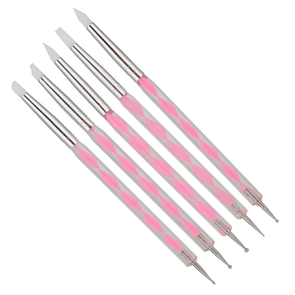 5pcs Nail Art Dotting Pen Dual Ended Nail Painting Pen   Carving Pen with Acrylic Handle