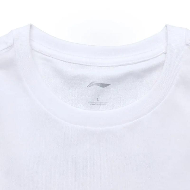 Li Ning Theme Floral Print Fashion Versatile Comfortable Round Neck Pullover Short Sleeve T-Shirt Casual Sports Set Unisex Tops AHSU971-2+YKSV197-2