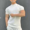 Men Fitness T-shirts Slim Fit Turtleneck Short Sleeve Undershirt Gym Fitness Tee Casual Base Layer Muscle Top for Workout Travel Office