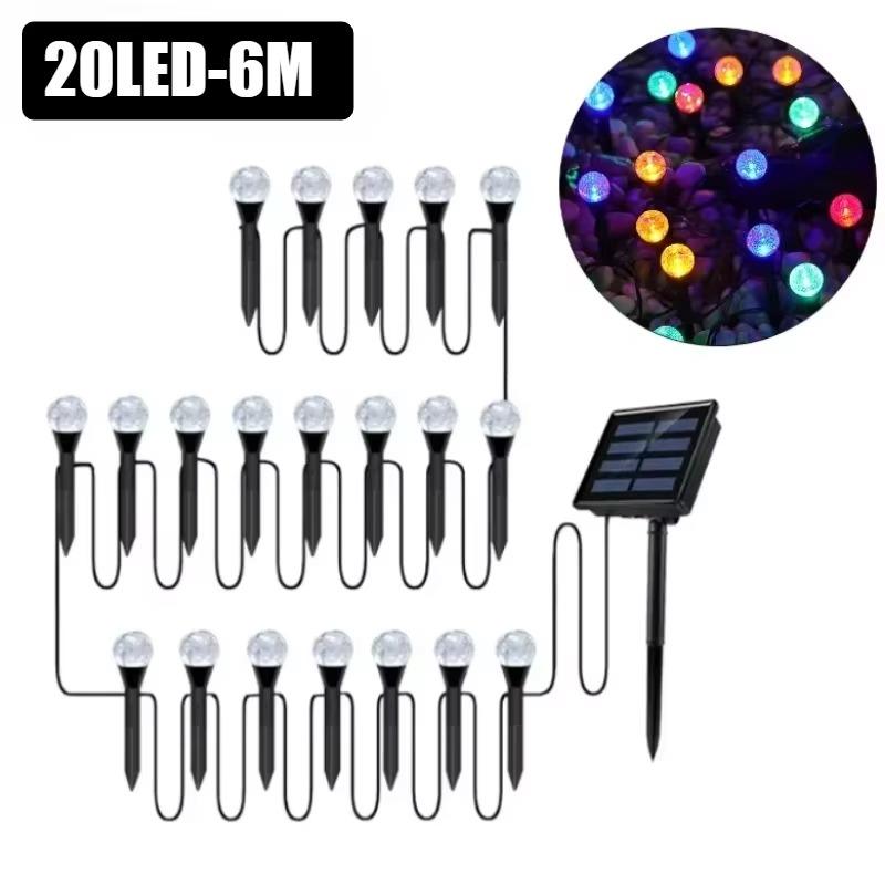 Солнечный пузырьковый газонный светильник 30 светодиодных дорожек, уличные водонепроницаемые ландшафтные светильники для сада, патио, лужайки, вечеринки