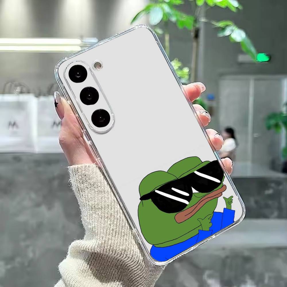 Смешной чехол для телефона с P-Пепе Лягушонком для Samsung Galaxy A91,80,73,72 ,71,53,52,32 ,31,22,21s,20, Прозрачный чехол
