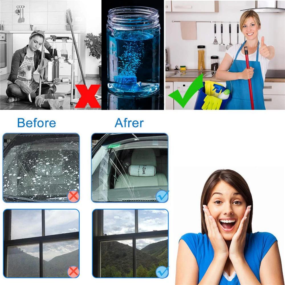 20 Pcs Car Windshield Cleaner Wiper Washer 40L Glass Screen Detergent Fluid Solid Concentrated Effervescent Tablets Window Clean