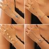 Модный набор цепочка на палец и кольца Соединенный браслет с регулируемыми кольцами Винтажное украшение на руку для