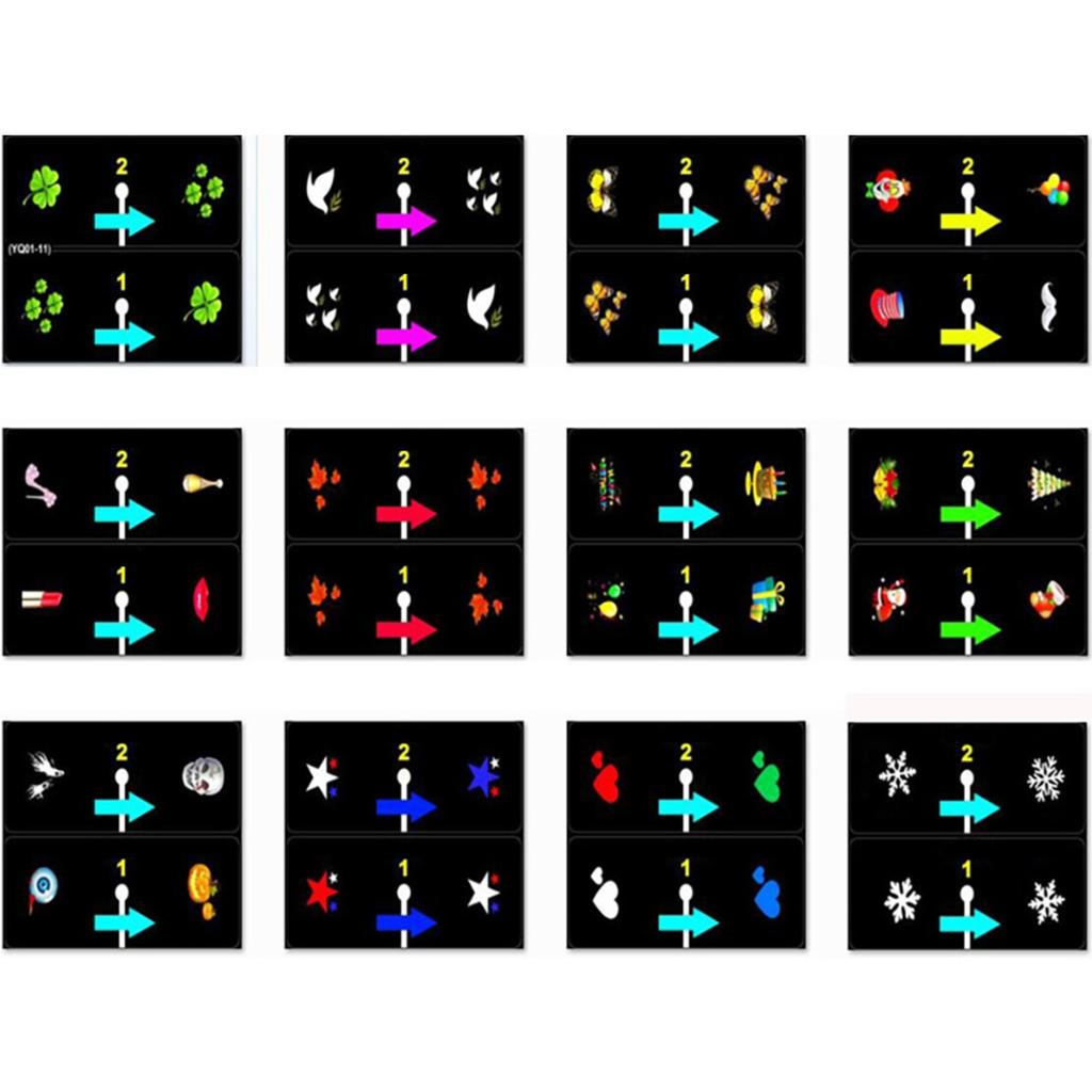 Уличный светодиодный кинопроектор, 12 карточек, вращающийся узор, свет для фестиваля, вечеринки, собрания, атмосферы, сценического освещения