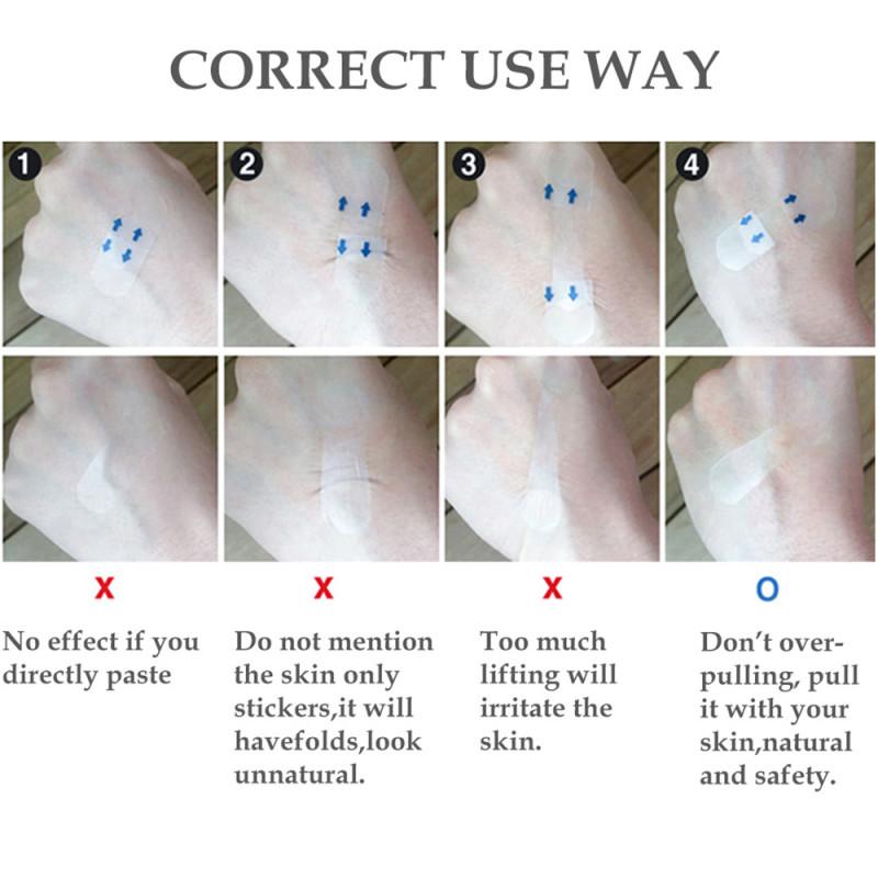 Водонепроницаемая клейкая лента для макияжа с V-образным вырезом, невидимая дышащая наклейка для подтяжки лица, подтягивающая подбородок