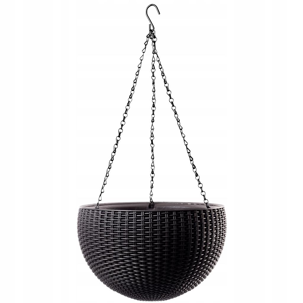 KETER Doniczka Wisząca Hak i Łańcuch Donica Brąz