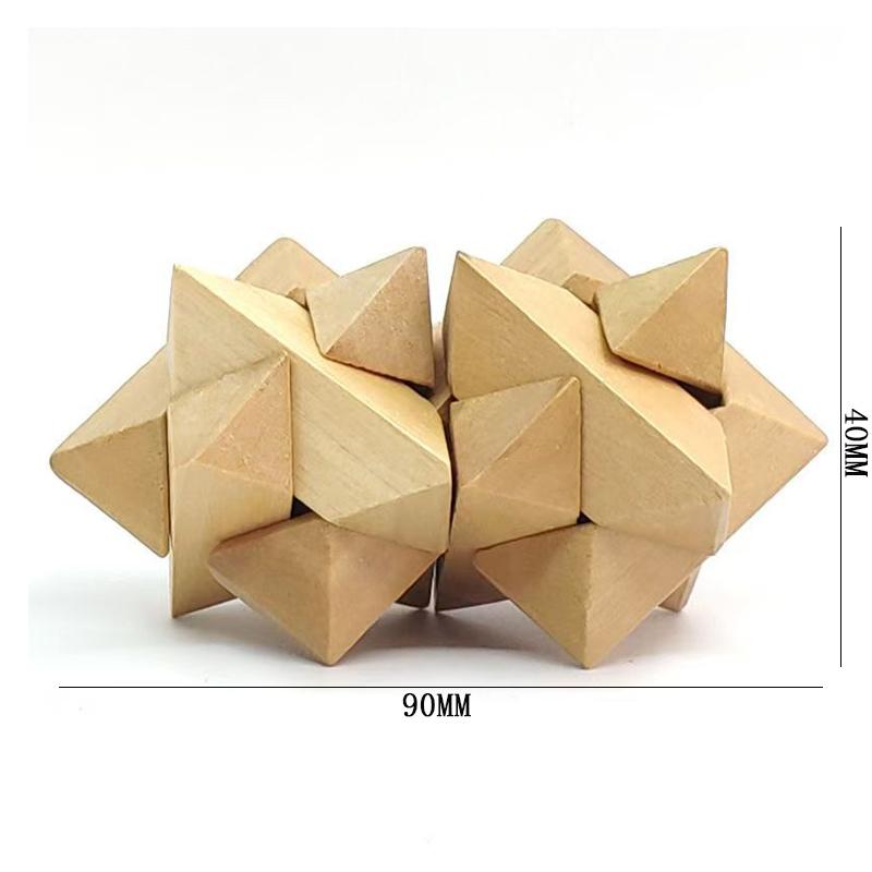Luban Lock Puzzle Unlock Interlock Game IQ Test Wooden Brain Teasers For Adults Kids Logic Smart Mind Challenge Educational Toys