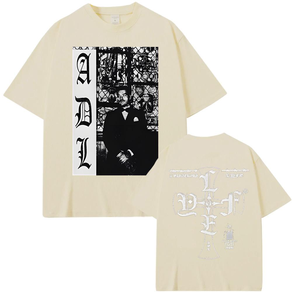 A DANGEROUS LYFE CROSS TEE 2026 new style Yeat Casual TShirt Summer T shirt High Quality Cotton Comfortable Unisex Short Sleeve