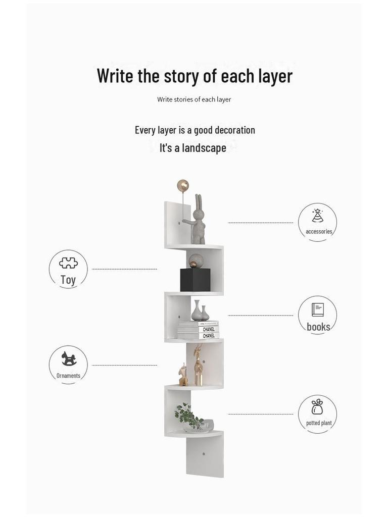 Угловая настенная полка без перфорации - треугольная кухонная книжная полка и шкаф