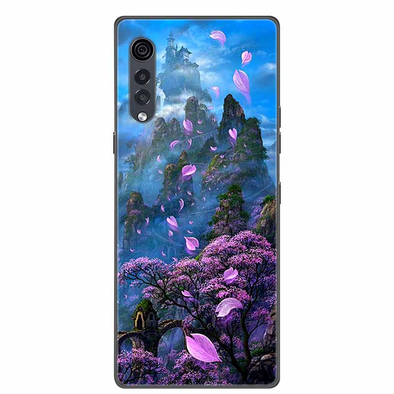 Для телефона LG Velvet Роскошный Чехол Черный Мягкий Силикон ТПУ Задняя Крышка для LGVelvet 5G Funda LMG910EMW Защитный Колпачок Capa Мультяшный Coque