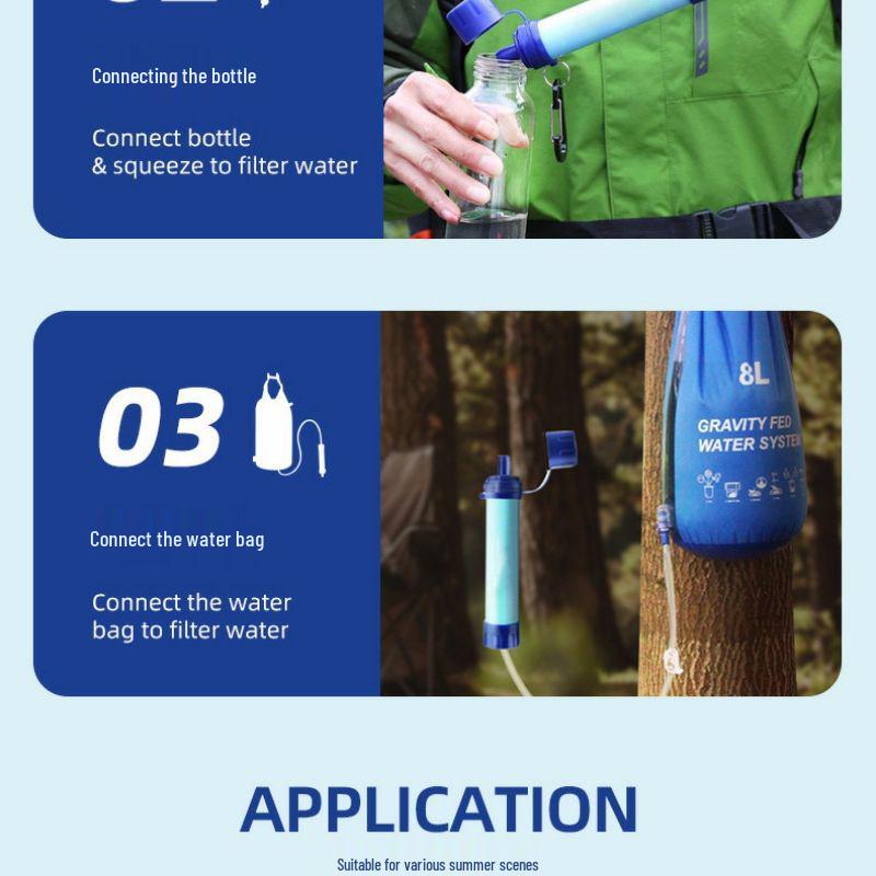 Portable Outdoor Camping Water Purifier Straw for Emergency Survival and Direct Drinking