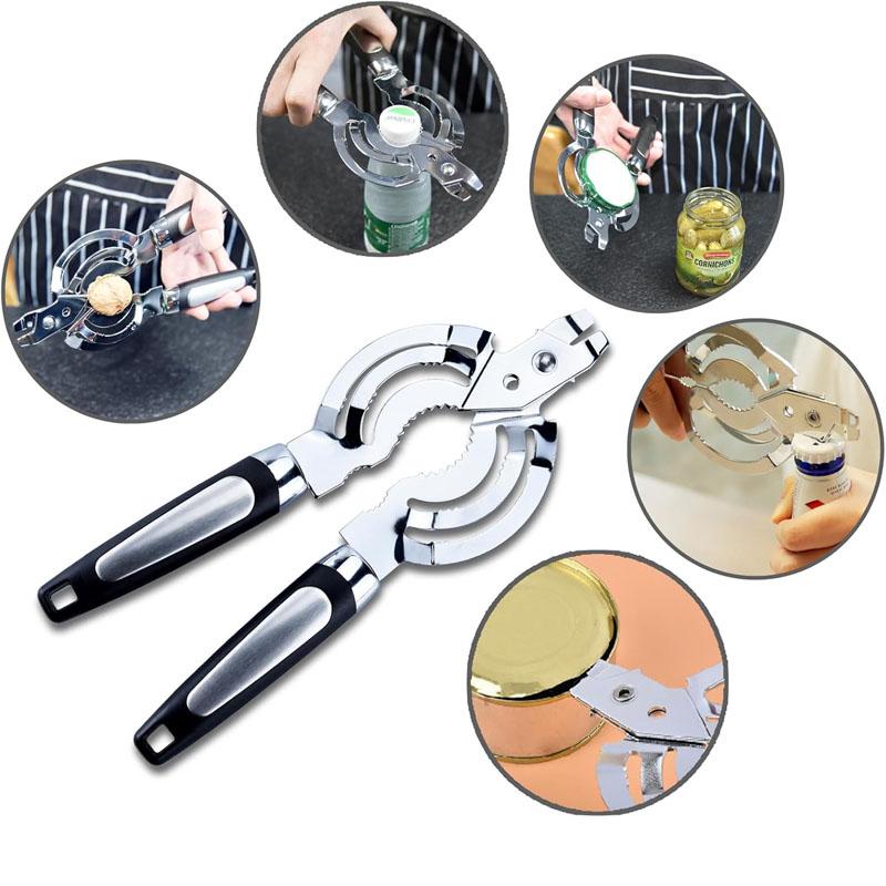 Открывалка для банок из нержавеющей стали, открывалка для бутылок для пожилых людей с артритом, слабые руки