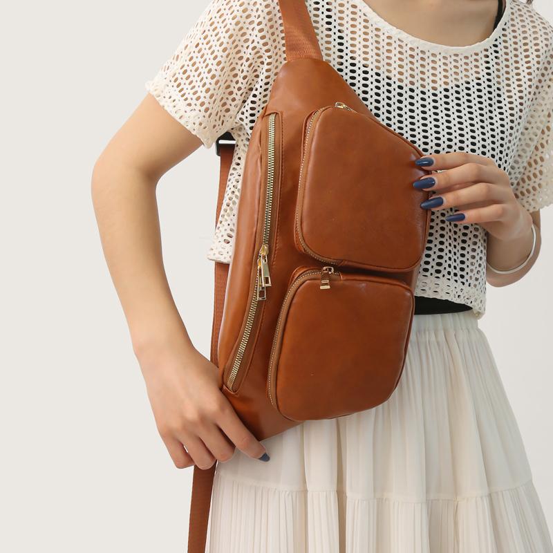 Женская поясная сумка, нагрудная сумка, сумка через плечо из мягкой кожи