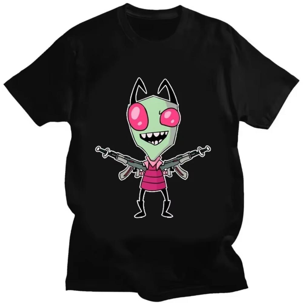 Кавайная футболка с графикой Invader Zim, счастливый Зим, готовый к обнимашкам, милая мультяшная футболка, мужская, женская, ретро футболка, футболка оверсайз