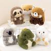 Adorable Animal Plush Toys Panda, Koala, Sloth, Hamster, Alpaca, Dinosaur, Short Plush Fabric, Pp Cotton Filling, Room Decor, Kids Gift