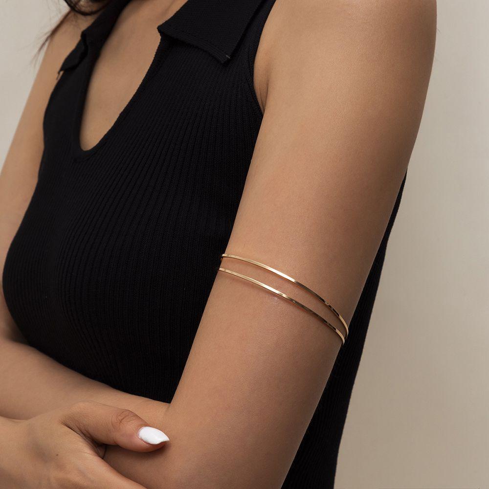 Women Girls Adjustable Fashion Jewelry Minimalist Bangle Arm Bracelet Tassel Armband Upper Arm Cuff