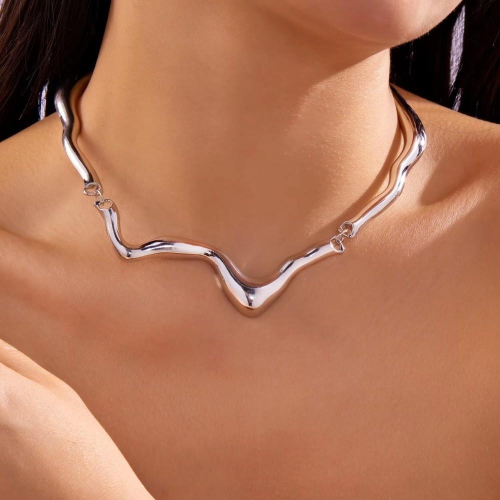 Geometry Choker Necklace Gold Color Party Collar Luxury Twist Neck Necklace For Women