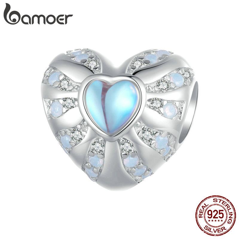 BAMOER Стерлингового Серебра 925 пробы Радуга Медуза Очарование Хвост Русалки Подвеска Мечта Океан Бусины Подходит DIY Браслет Ожерелье Ювелирные Изделия Сделать