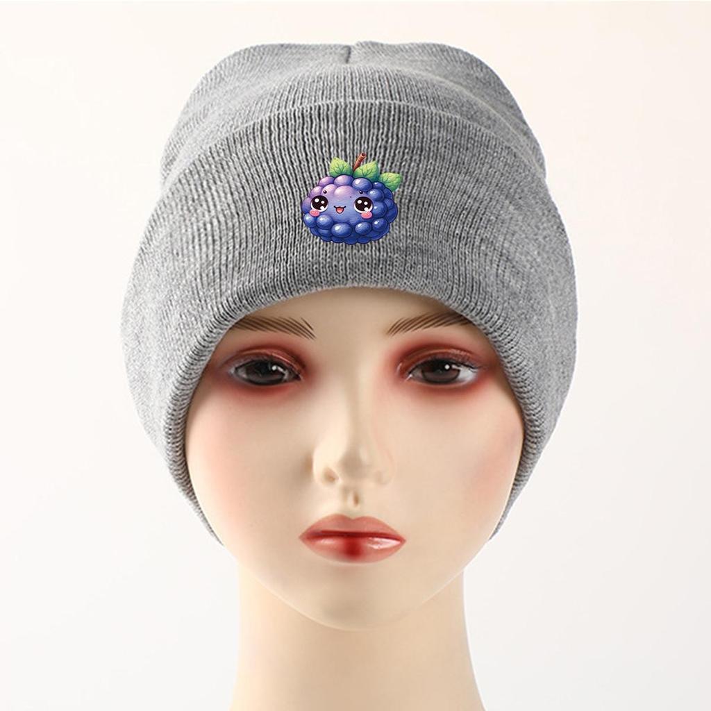 Cartoon Grape Winter Knit Cap Beanie, Fruit Skull Cap Cuff Autumn Leisure Gorro Knitted Hat Beanie