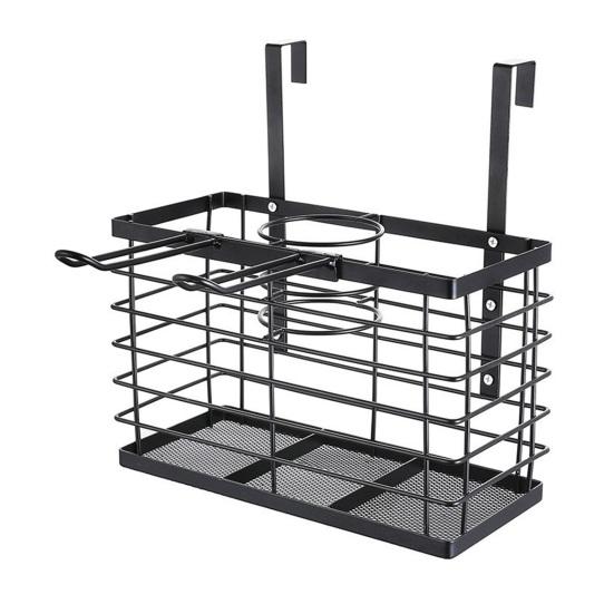 Держатель-органайзер для фена с регулируемой высотой 3-в-1, настенное крепление, для хранения фена, утюжков для выпрямления волос, щипцов для завивки на дверце шкафа