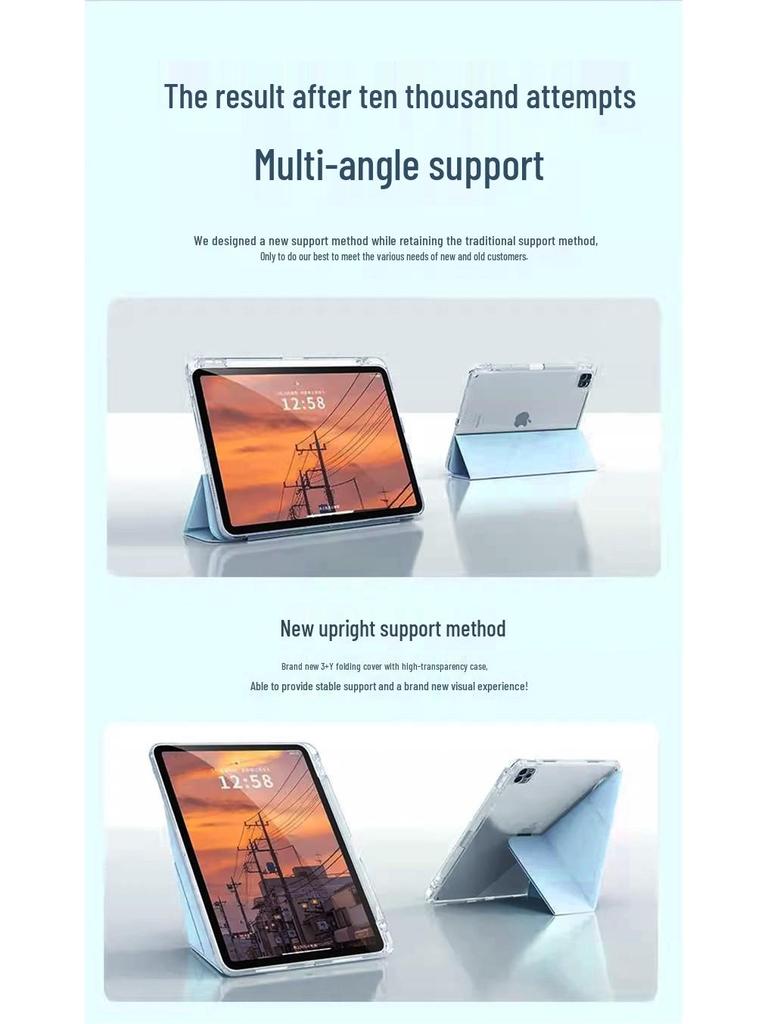 Защитный чехол для Samsung Galaxy Tab S9: 3+Y Сгиб, Прозрачный акрил, Полное покрытие