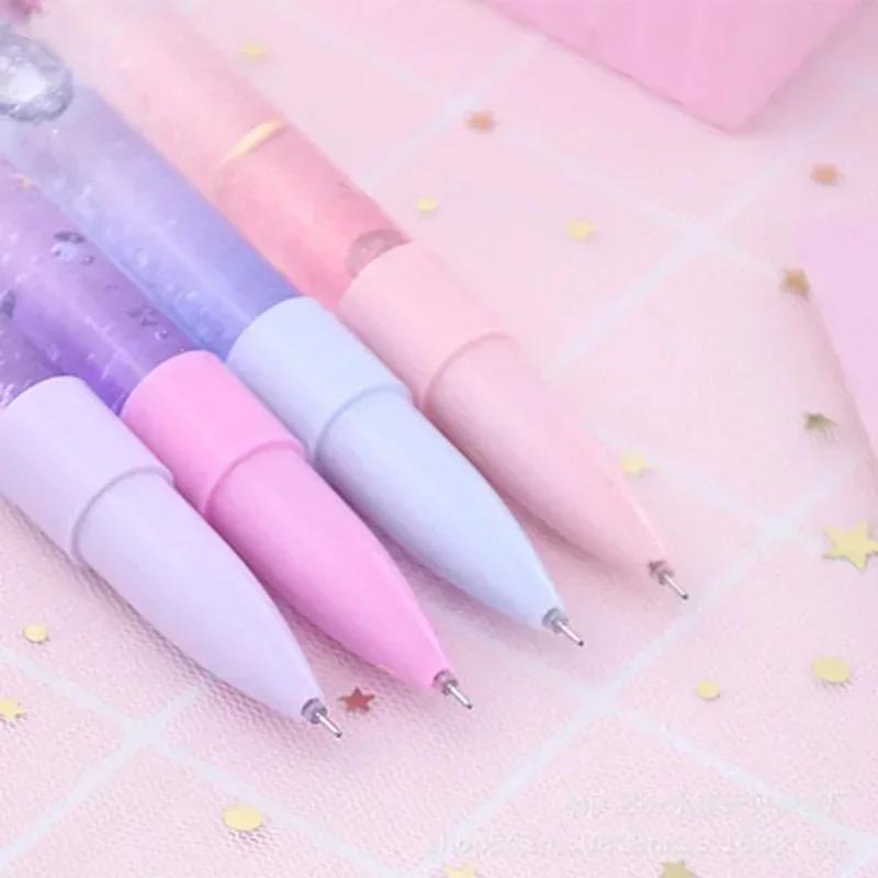 2Pcs MultiColor 0.5mm Ballpoint Pen Drift Sand Glitter Crystal Pens Creative Plastic Writing Kids Gift School Office Supplies