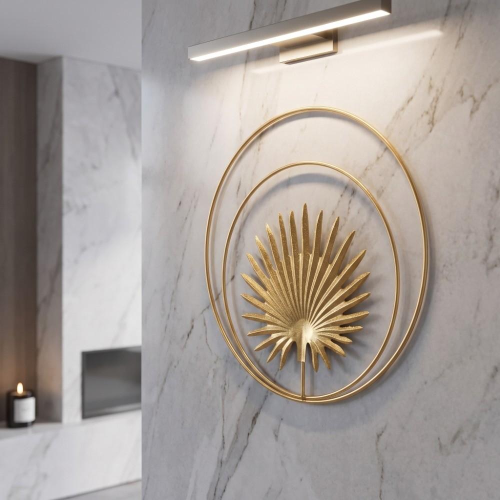 Gold Wall Hanging Decor Metal Gold Leaf Wall Decor Modern Round Leaf Decoration Living Rooms