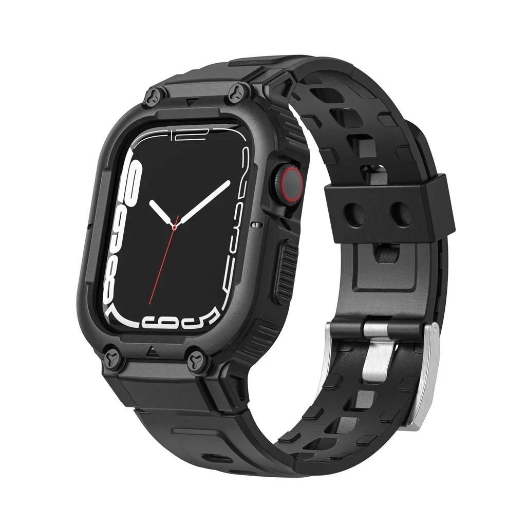 Ремешок с чехлом для Apple Watch 45 мм 49 мм 44 мм 41 мм 40 мм Браслет ТПУ для Iwatch Ultra 7 8 6 5 4 Ремешок на запястье Спортивный ремешок Аксессуары