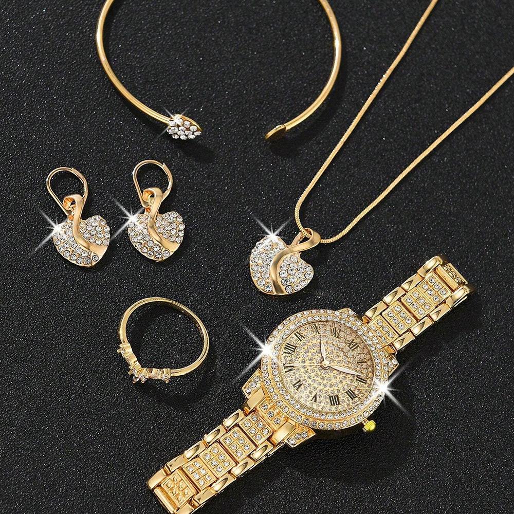 Набор женских часов Cornucopia Diamond Премиальные Римские Кварцевые Часы Только Ремешок