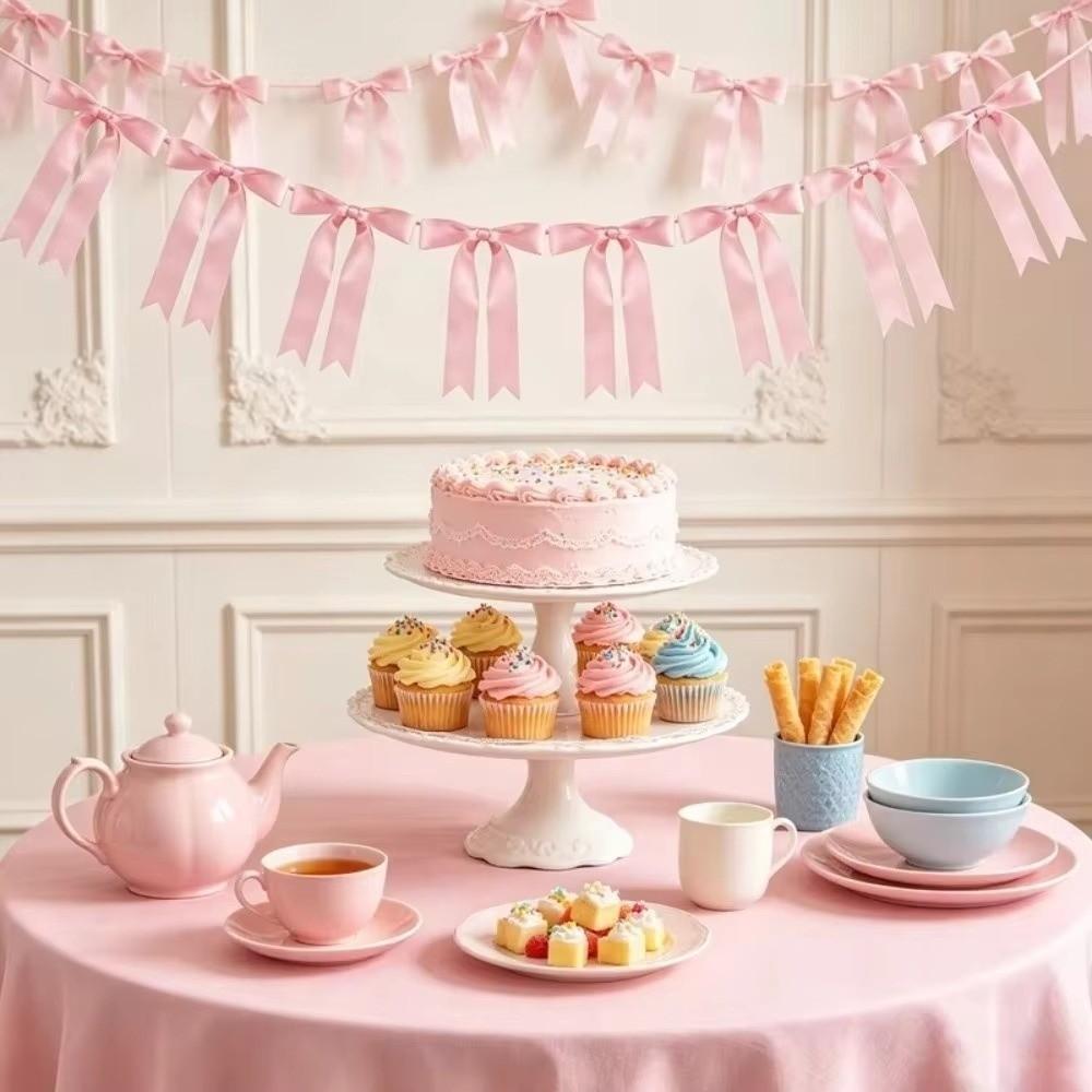 Bowknot Bowknot Garland Satin Ribbon Garland New Bow Garland Banner Wedding Decor