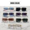 UV 400 Men Sunglasses Marble Pattern Driving Eyewear Personality Rimless Sunglasses  Female
