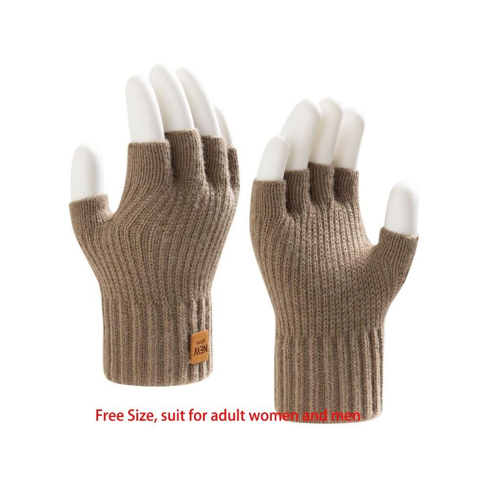 Half Finger Touch Screen Gloves Knitted Driving Mittens New Skiing Gloves Unisex
