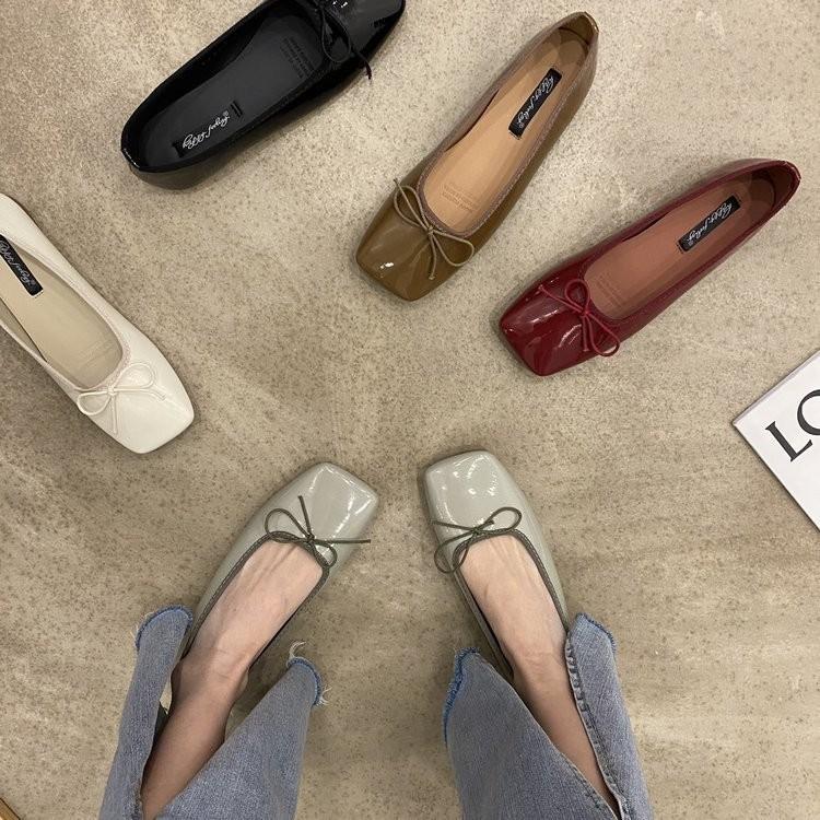 2025 Новая весенне-осенняя коллекция, новая обувь на низком каблуке для женщин, нежные феи туфли на низком каблуке с цветочным бантом