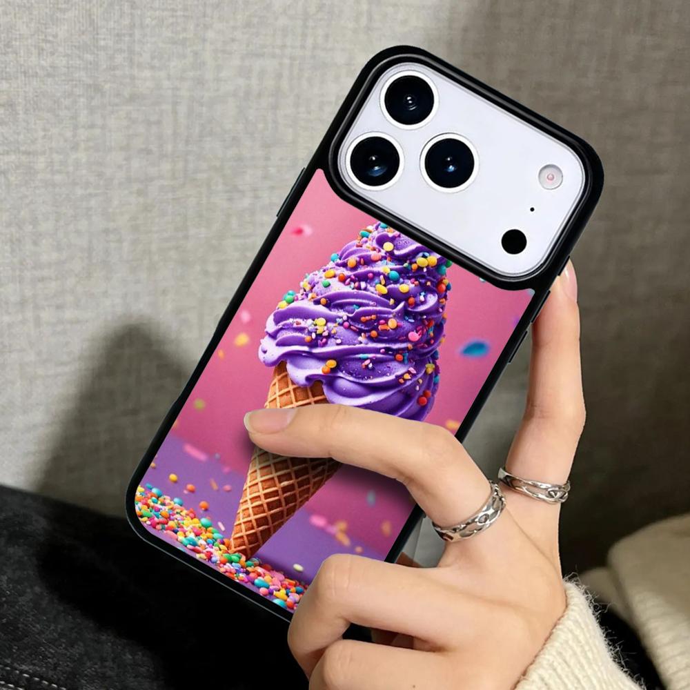 Чехол Case для iPhone 17 Air 16 Pro Max 15 Plus 11 13 Mini 14 12 Задняя крышка телефона Мороженое