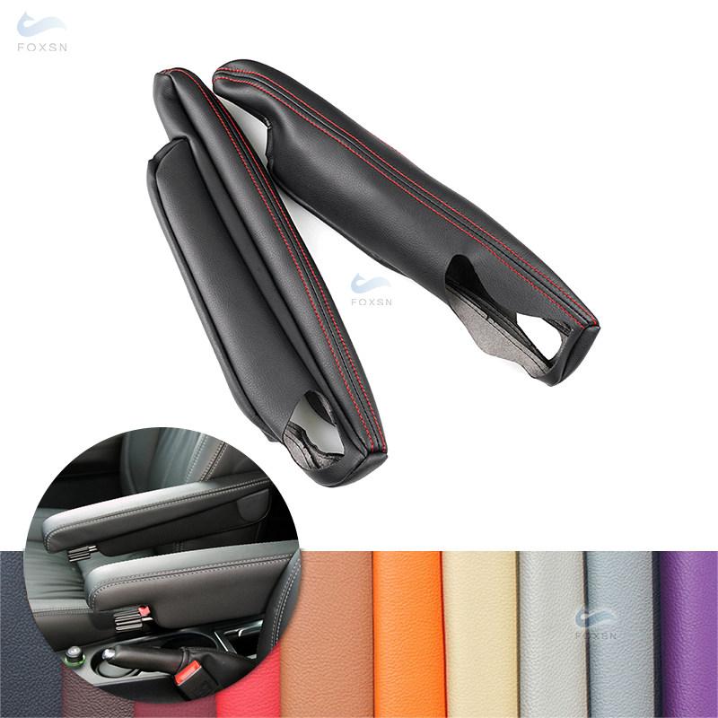 For Land Rover Freelander 2 2007 -2012 2013 2014 2015 2pcs Car Side Seat Armrest Handle Leather Cover Protect Black-red