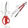 Herb Multipurpose Cooking Heavy Duty Stainless Steel Food Shears Clip Kitchen Scissors BBQ Tongs