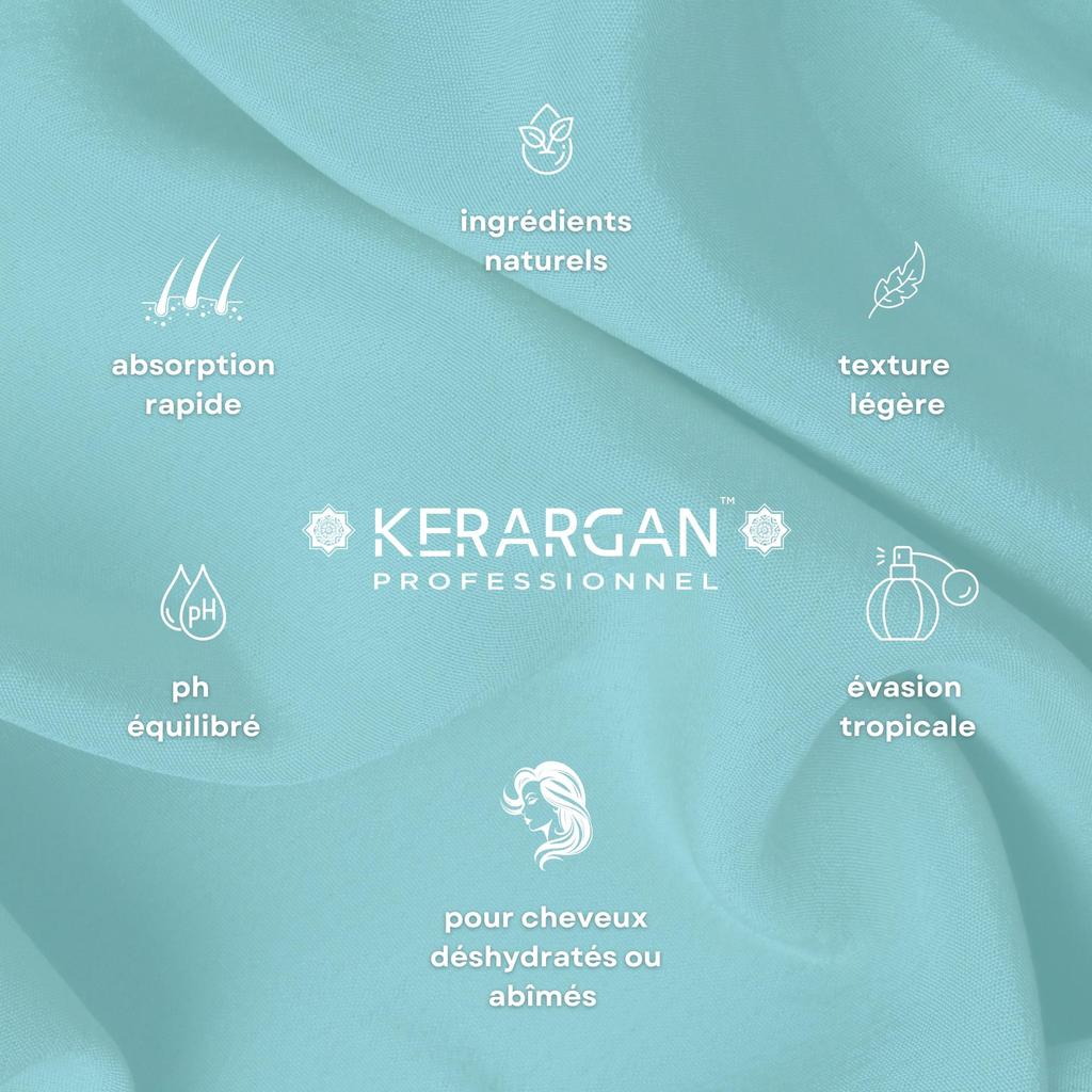 Kerargan Маска для волос с маслом кокоса, арганы и ромашки, питает и увлажняет - ломкие волосы - без сульфатов, парабенов и силикона - 500 мл