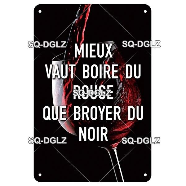 SQ-DGLZ Vintage Metal Sign French Beer Bar Tin Sign Shop Plate Home Bar Door Wall Decor Sticker Decoration Plaque Poster Gift