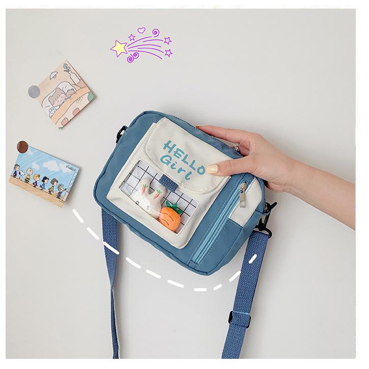 Холщовая сумка для гриля, маленькая сумка через плечо, японская студенческая милая сумка на плечо, прозрачная желеобразная сумка