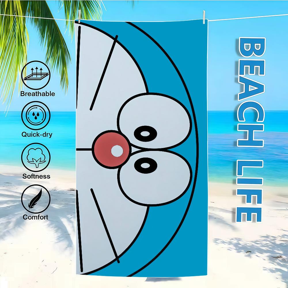 Towel Textile Bathrobe Beach CARTOON Quick-Drying Lightweight Portable D-doraemonS-ES Camping Swim Pool Travel