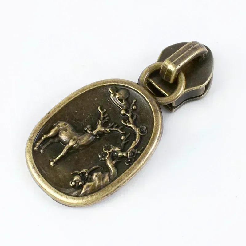 Meetee 5-20 шт. 5# Слайдер для нейлоновых молний, головка молнии из цинкового сплава, декор, бронзовый пуллер для молний, аксессуары для шитья куртки, пальто