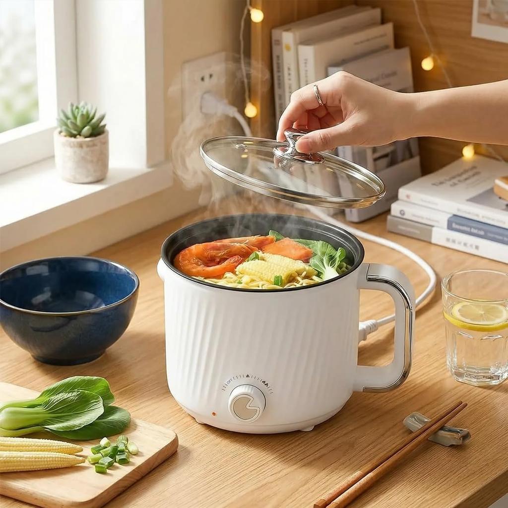 Cooker Multicooker: Non-Stick Hot Pot for Instant Noodles Pasta Oatmeal Stews Soup Shabu-Shabu and Egg Dorm