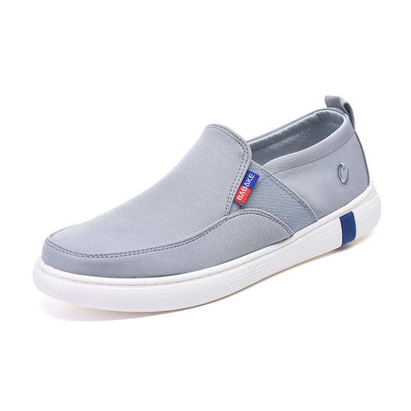 Мужская обувь из ткани, весенние и летние туфли с одной педалью, дышащие, прогулочные, ленивые, повседневные туфли с мягкой подошвой, удобные и легкие, мужская парусиновая обувь