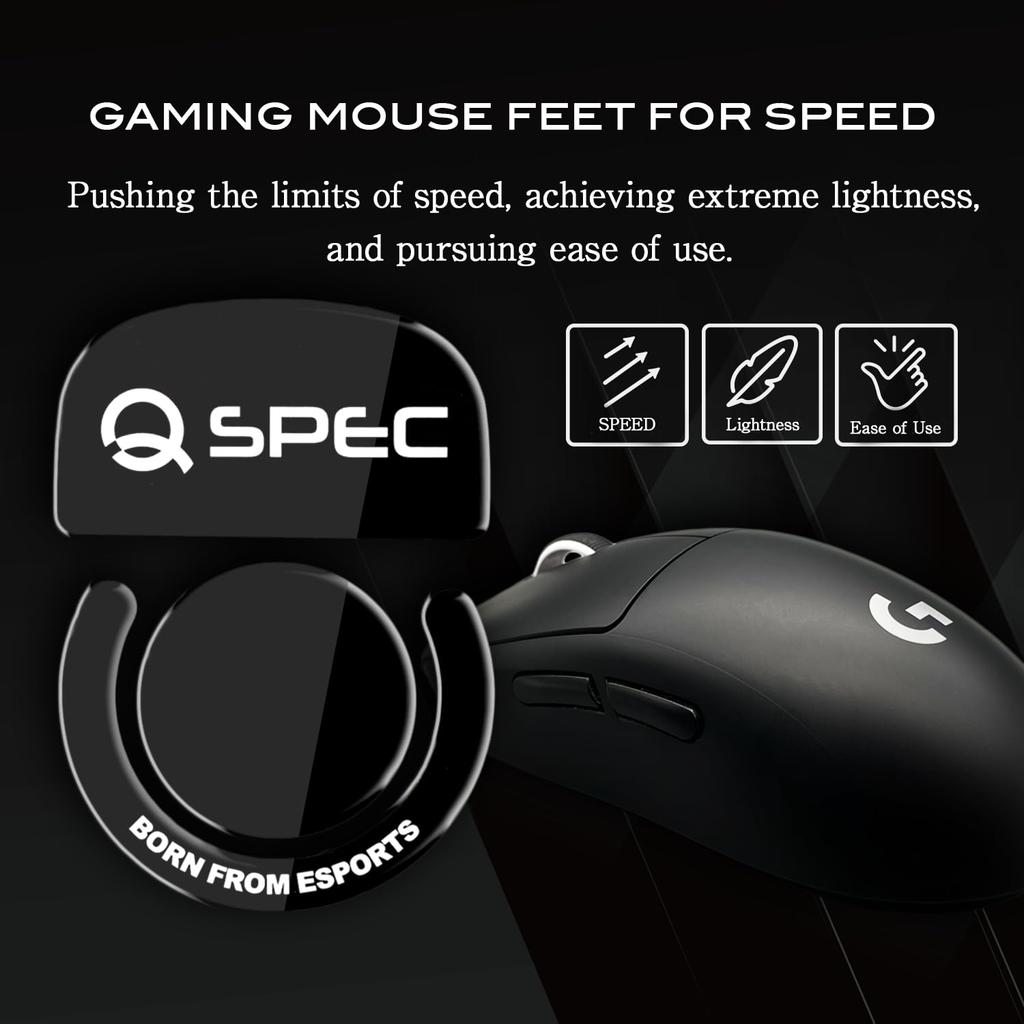 QSPEC Mouse Sole Professional Gaming G PRO Gaming Mouse Wireless GPRO Super Round Edge Processing G PRO X (For SUPERLIGHT, FUJI_BLACK (Glass