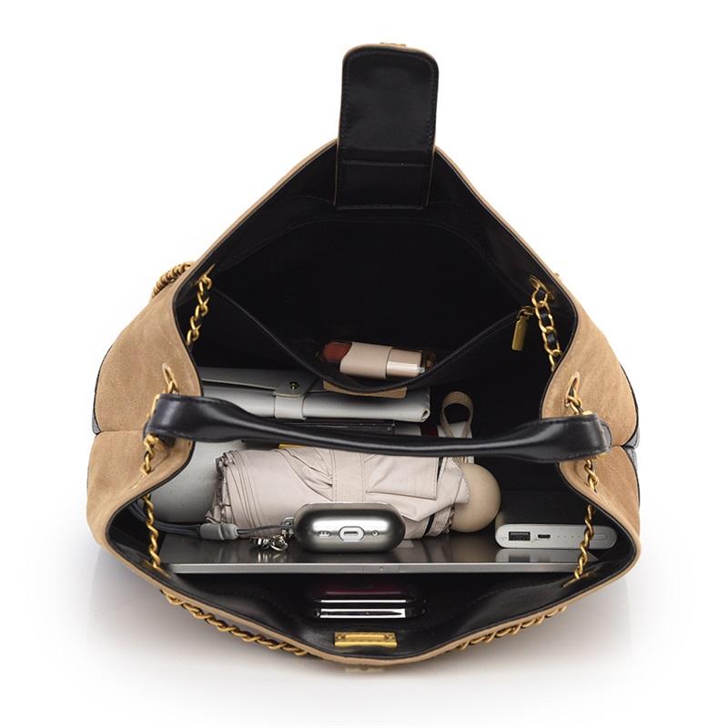 Handbag Frosted Bag Women's Retro Fashion High-end Shoulder Bag Large Capacity Commuter Bucket Bag