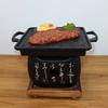Aluminium Zinc Zinc Alloy Square Text Stove with Grill Net Portable Charcoal Grill Barbecue Grill  Camping