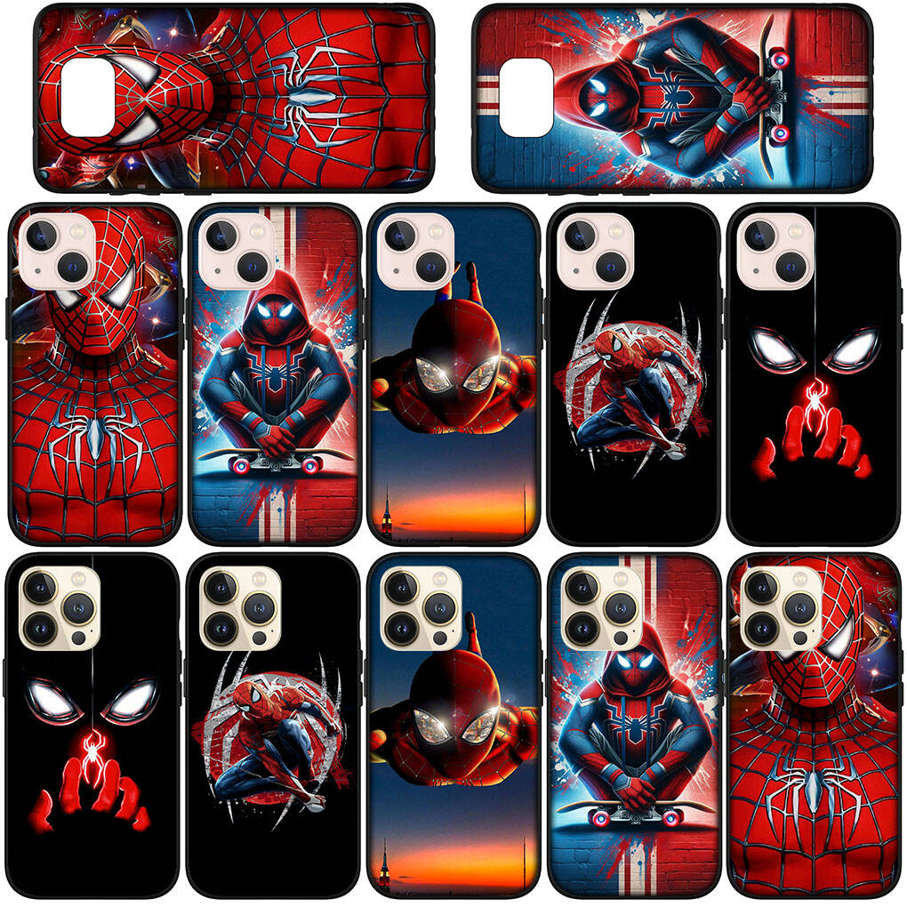Phone Case for iPhone 17 16 15 Xiaomi Poco F8 F7 X7 X6 M8 C85 C75 C71 Redmi Note 14 13 12 11 Pro Max A4 14C 13C 15C Spider Man Marvel Spiderman Cover
