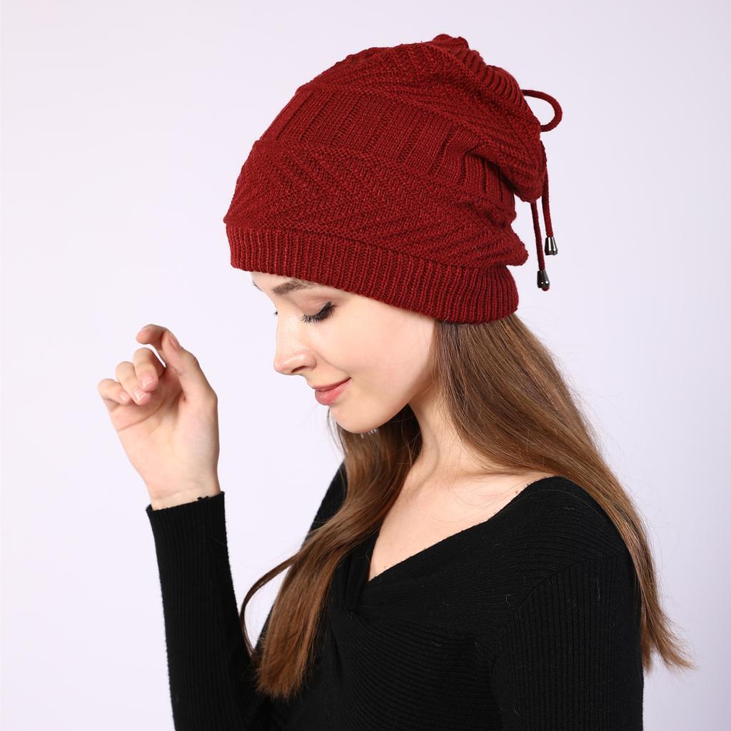 Зимние вязаные шапки для женщин, шапка-шарф, модные теплые шапочки на шнурке, женские уличные шапочки, многофункциональные шапочки Skullies